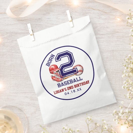 Geboren 2 honkbal | Sportthema Jongen 2e verjaarda Bedankzakje (Geknipt)