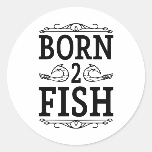 geboren 2 vissen ronde sticker (Voorkant)