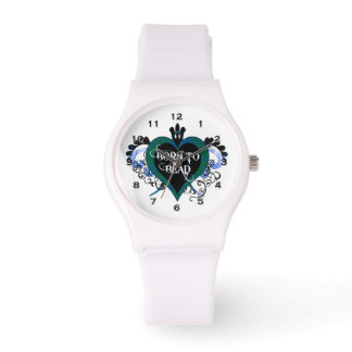 Geboren aan Bead Blue Heart Watch Horloge