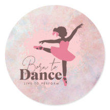 Geboren aan Dance roze stickers voor balletliefheb