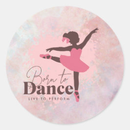 Geboren aan Dance roze stickers voor balletliefheb