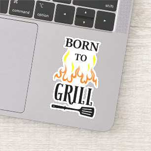 Geboren aan Grill BBQ Sticker