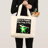 GEBOREN AAN HET ONTWERP VAN DE GYMNASTIEK VAN TUMB GROTE TOTE BAG (Voorkant (product))
