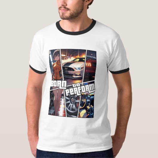 Geboren aan Race, Racing Car T shirt (Voorkant)
