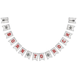 Geboren aan Rock - Baby shower bunting banner