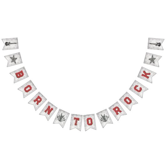 Geboren aan Rock - Baby shower bunting banner (Alle)