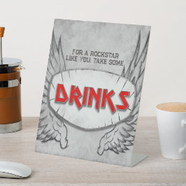 Geboren aan Rock - Drinken Sign Reclamebord Met Voetstuk