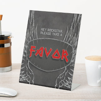 Geboren aan Rock - Favor Sign Reclamebord Met Voetstuk
