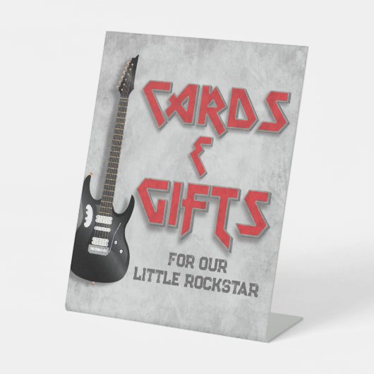 Geboren aan Rock - Kaarten en geschenken Reclamebord Met Voetstuk (Voorkant)