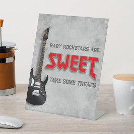 Geboren aan Rock - Sweets Sign Reclamebord Met Voetstuk