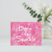 Geboren aan Sparkle Quote Briefkaart (Staand voorkant)