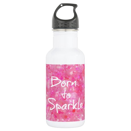 Geboren aan Sparkle Quote Waterfles (Voorkant)