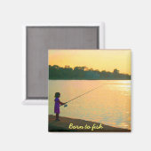 Geboren aan vismagneet magneet (Voorkant / Achterkant)