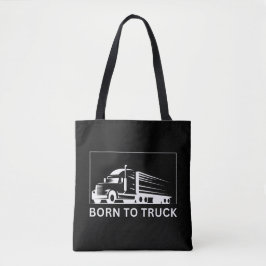 Geboren aan vrachtwagen (wit) tote bag