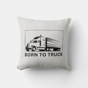 Geboren aan vrachtwagen (zwart) kussen