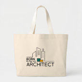 Geboren als architect grote tote bag (Voorkant)