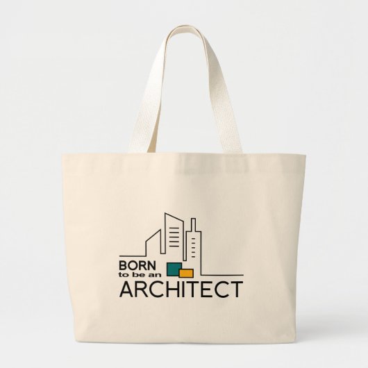 Geboren als architect grote tote bag (Voorkant)