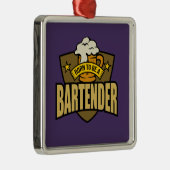 Geboren als Bartender Metalen Ornament (Rechts)