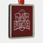 Geboren als Bartender Metalen Ornament (Rechts)