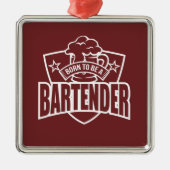 Geboren als Bartender Metalen Ornament (Voorkant)