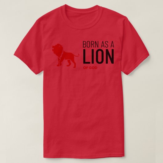 Geboren als een leeuw van God T-shirt (Design voorkant)