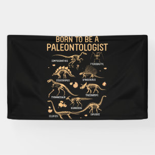 Geboren als een PALEONTOLOGIST Skelet Dinosaurusse Spandoek