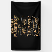 Geboren als een PALEONTOLOGIST Skelet Dinosaurusse Spandoek (Verticaal)