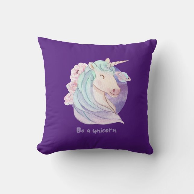 Geboren als een Unicorn Magical Fan Club Kussen (Voorkant)