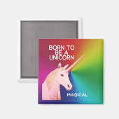 Geboren als een Unicorn Statue hoofd Magische rege Magneet (Voorkant / Achterkant)