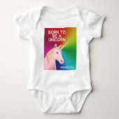 Geboren als een Unicorn Statue hoofd Magische rege Romper (Voorkant)