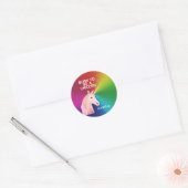 Geboren als een Unicorn Statue hoofd Magische rege Ronde Sticker (Envelop)