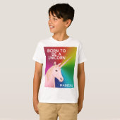 Geboren als een Unicorn Statue hoofd Magische rege T-shirt (Voorkant volledig)