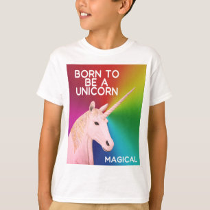 Geboren als een Unicorn Statue hoofd Magische rege T-shirt