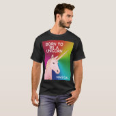 Geboren als een Unicorn Statue hoofd Magische rege T-shirt (Voorkant volledig)
