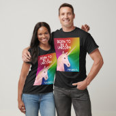 Geboren als een Unicorn Statue hoofd Magische rege T-shirt (Unisex)