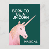 Geboren als een Unicorn Statue Magisch Hoofd Briefkaart (Voorkant)