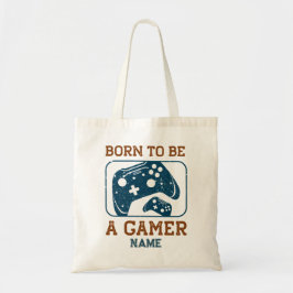 Geboren als gamer tote bag