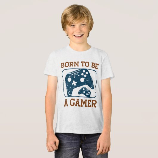 Geboren als gamer Tri-Blend shirt (Voorkant volledig)