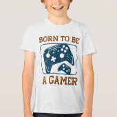 Geboren als gamer Tri-Blend shirt (Voorkant)