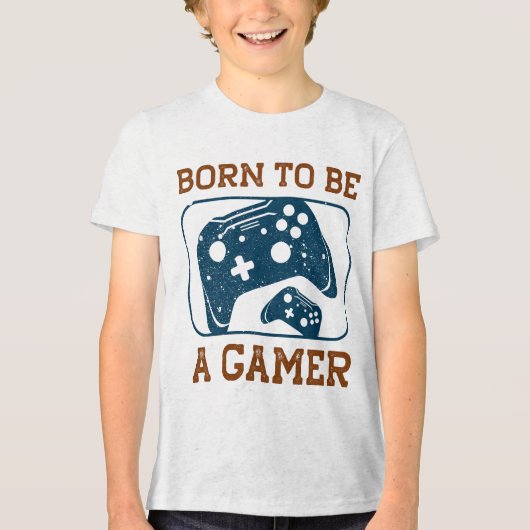 Geboren als gamer Tri-Blend shirt (Voorkant)
