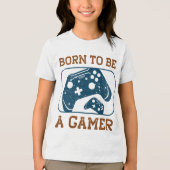 Geboren als gamer Tri-Blend shirt (Voorkant)