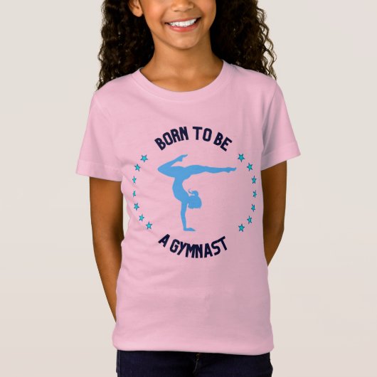 Geboren als gymnast met Stars Cute Girls T-shirt (Voorkant)