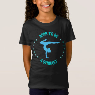 Geboren als gymnast met Stars Cute Girls T-shirt