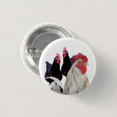 Geboren als kippen, Badge Ronde Button 3,2 Cm (Voorkant /achterkant)