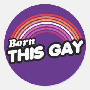 GEBOREN ALS LESBIEN (LESBIAN) T-shirt Ronde Sticker