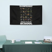 Geboren als paleontoloog gedwongen naar school te  spandoek (Beurs)