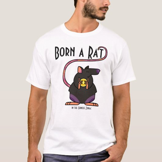 Geboren als rat T-shirt (Voorkant)