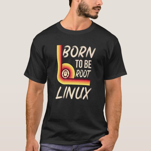 Geboren als root Linux power voor nerds en geeks T-shirt (Voorkant)