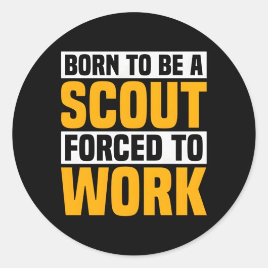 Geboren als scoutingpadvinder ronde sticker (Voorkant)