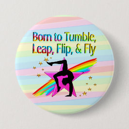 GEBOREN ALS TUMBLE GYMNASTICS BUTTON